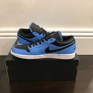 New Mens Jordan 1 Low Blue Black